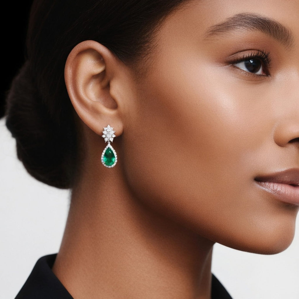 Emerald Drop Studs